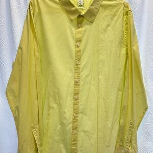 Calvin Klein Men's Light Yellow Button Down Shirt